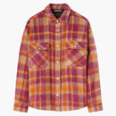Palm Angels Plaid print Shirt Jacket Orange/Multicolour