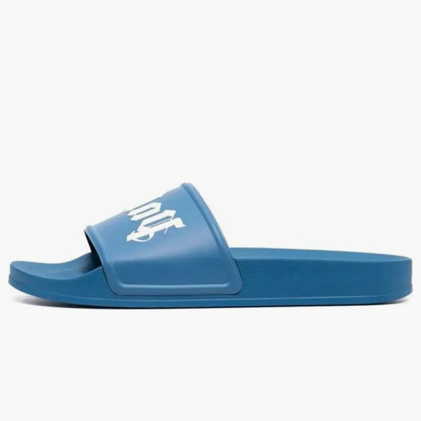 Palm Angels Pool Slides Sky Blue White