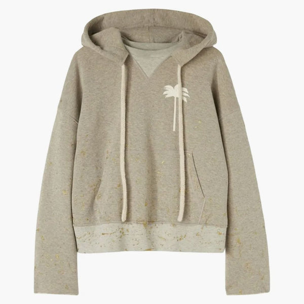 Palm Angels PXP malované syrové řez mikiny melange šedá/bílá