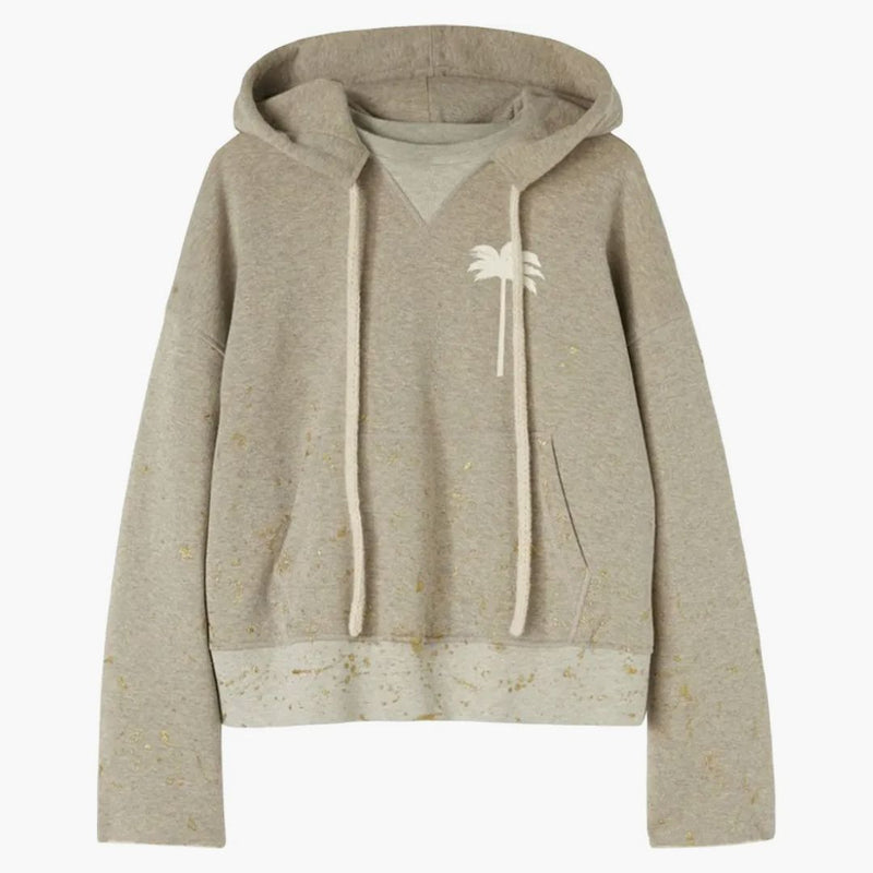 Palm Angels PXP malované syrové řez mikiny melange šedá/bílá