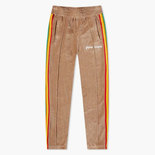 Palm Angels Rainbow Chenille Track Pants Beige