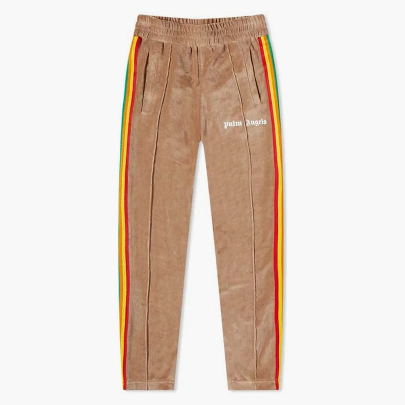 Palm Angels Rainbow Chenille Track Pants Beige