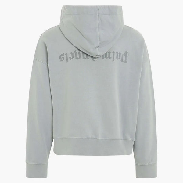 Palm Angels Reverse Logo Zipped Hooded Jacket Grey