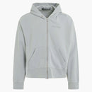 Palm Angels Reverse Logo Zipped Hooded Jacket Gray