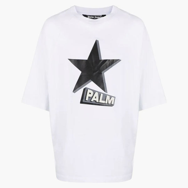 Palm Angels Rockstar nadměrné tričko bílé/černé