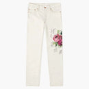 Palm Angels Rose 5 Poket Jeans White