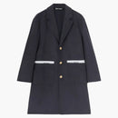 Palm Angels Sartorial Tape Button-Up Coat Navy Blue/Off-White