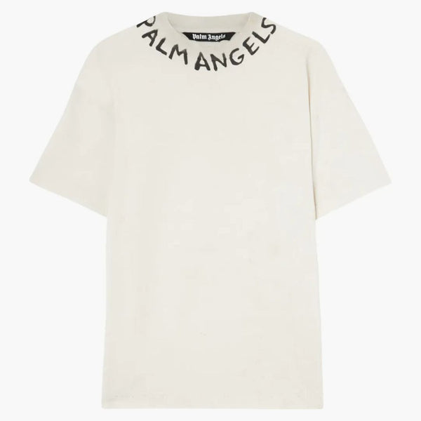 Palm Angels Seasonal Logo Vint Tee White Black