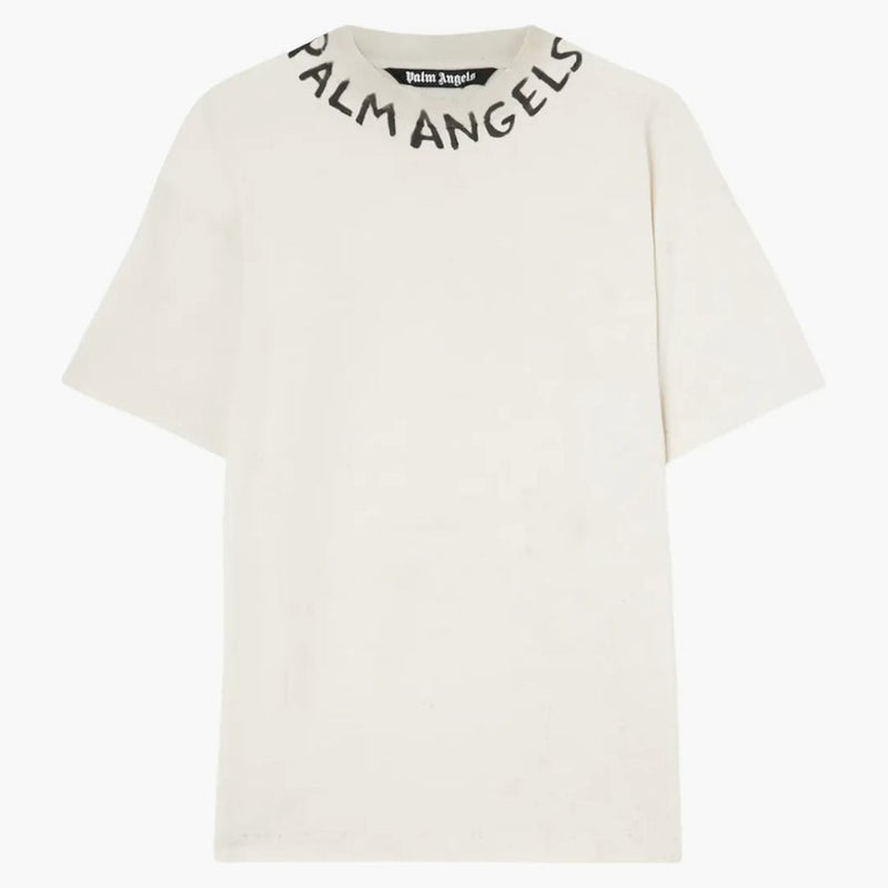 Palm Angels Seasonal Logo Vint Tee White Black