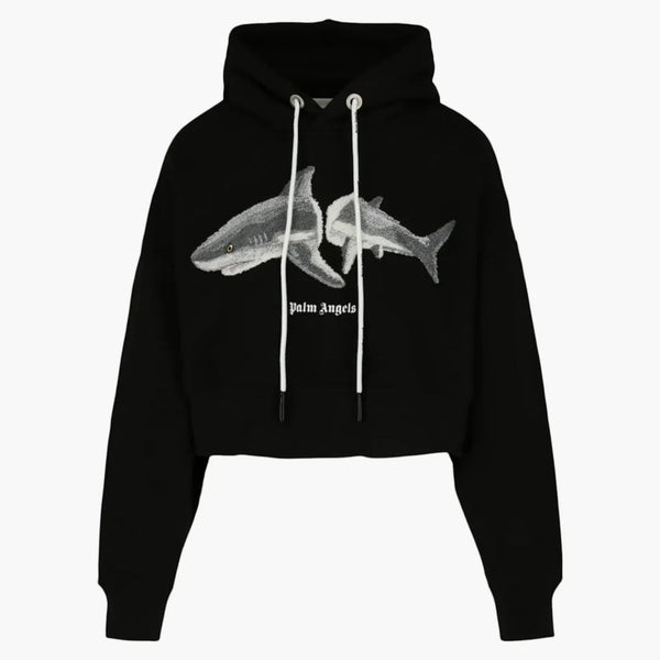 Shark Palm Angels oříznutý mikina černá/bílá