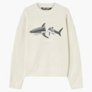 Palm Angels Shark Wool Knit Crewneck Butter/Gray