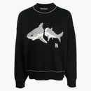 Palm Angels Shark Wool Knit Sweater Black/Light Gray