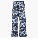 Palm Angels Sharks Snadné kalhoty na široké noze modré