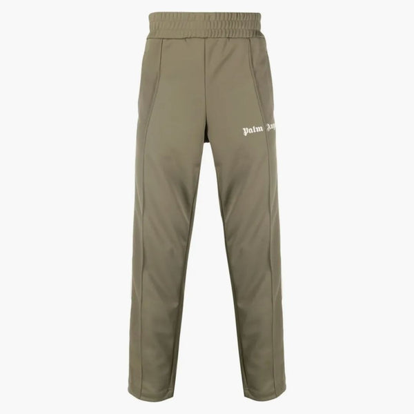 Palm Angels Side Stripe Slim Fit Track Pants vojenské z bílé