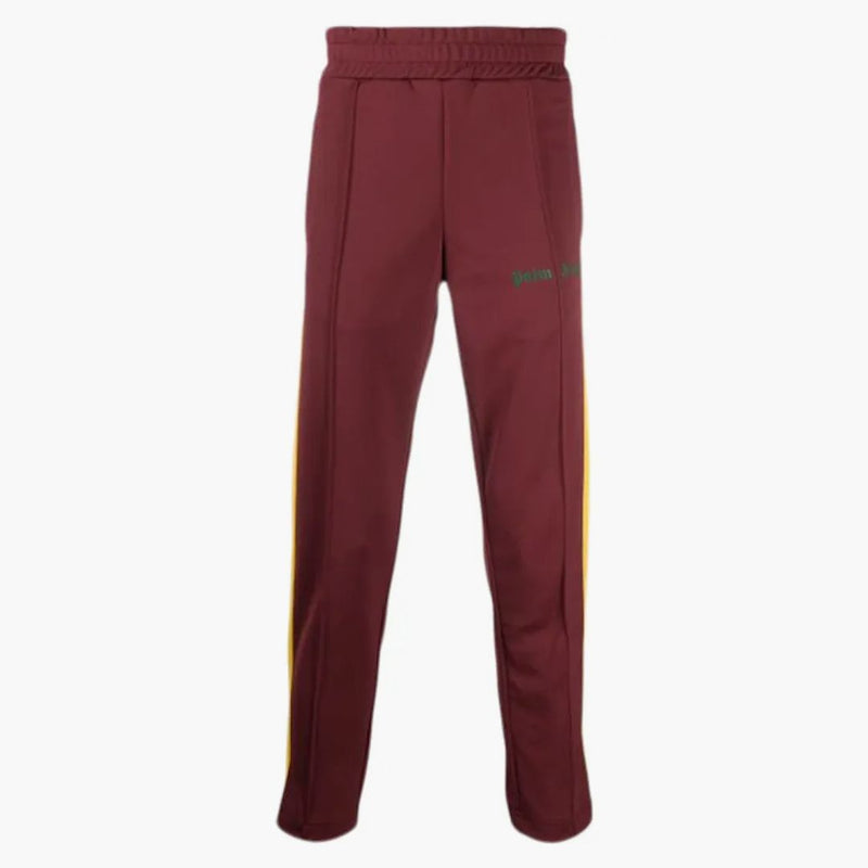 Palm Angels Side Stripe Track Pants Burgundsko/Yellow