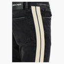 Palm Angels laterale a strisce slim fit jeans nero/nero