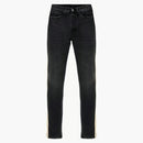 Palm Angels laterale a strisce slim fit jeans nero/nero