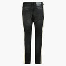Palm Angels Side Striped Straight Fit Jeans Black/white