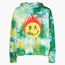 Palm Angels Smiley Intarsia Burning Head Tie Dye Hoodie Green