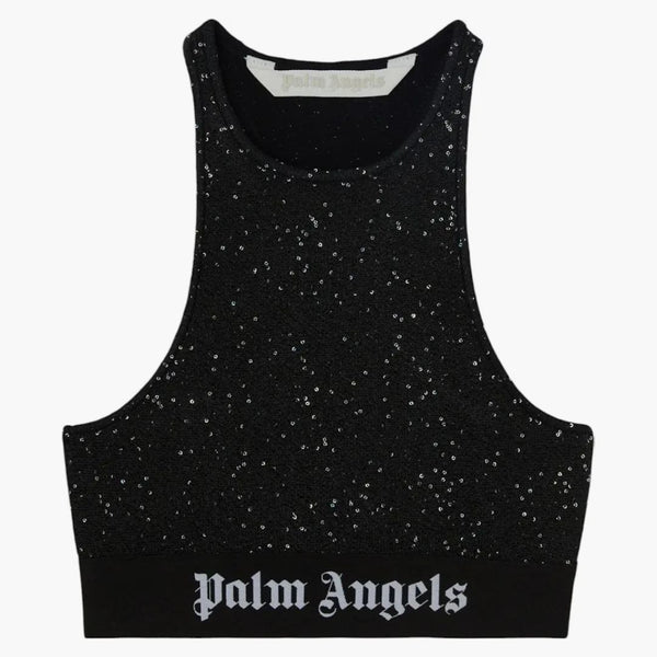 Palm Angels Soiree Knit Logo Top Black