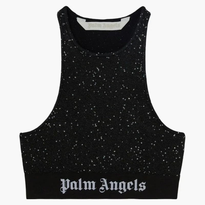 Palm Angels Soiree Knit Logo Top Black