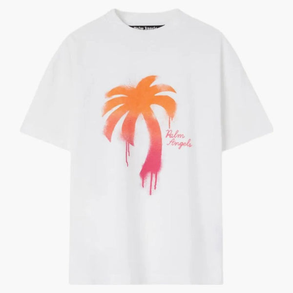 Palm Angels Sprayed Palm Classic T-shirt White/fuchsia
