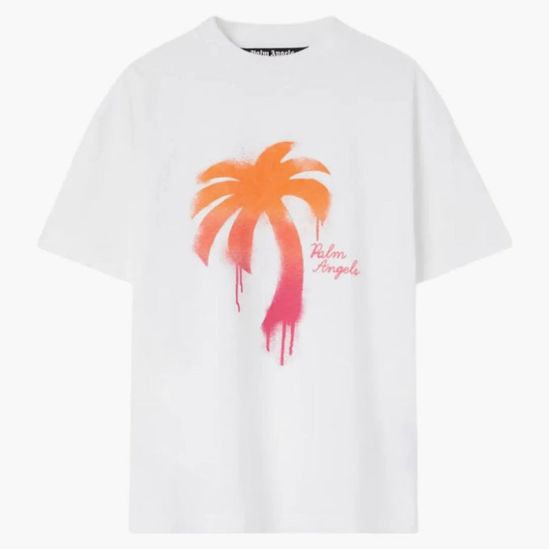 Palm Angels Sprayed Palm Classic T-shirt White/fuchsia