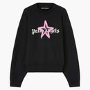 Palm Angels estrella rociada con la tripulación negro/rosa