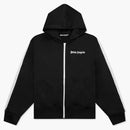 Palm Angels Stripe-detail Zip-up Hoodie Black/white