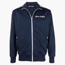 Chaqueta de pista de manga rayada de palm que se rayan azul marino