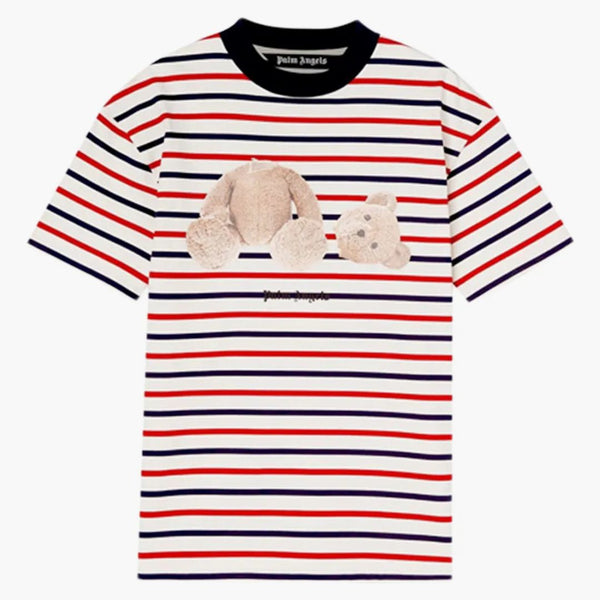 Palm Angels Striped Teddy Bear tričko bílé/červené/modré