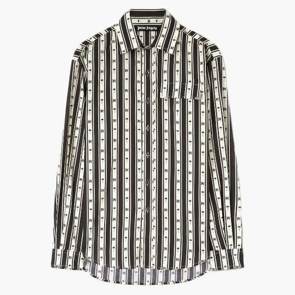 Palm Angels Stripes monogramové košile z bílé/černé