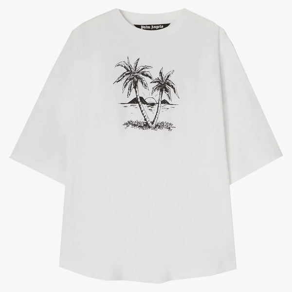 Palm Angels Sunset Palms přes tričko Optical White/Black
