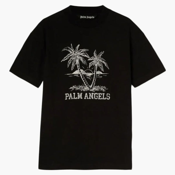 Tričko Palm Angels Sunset Palms Black/White