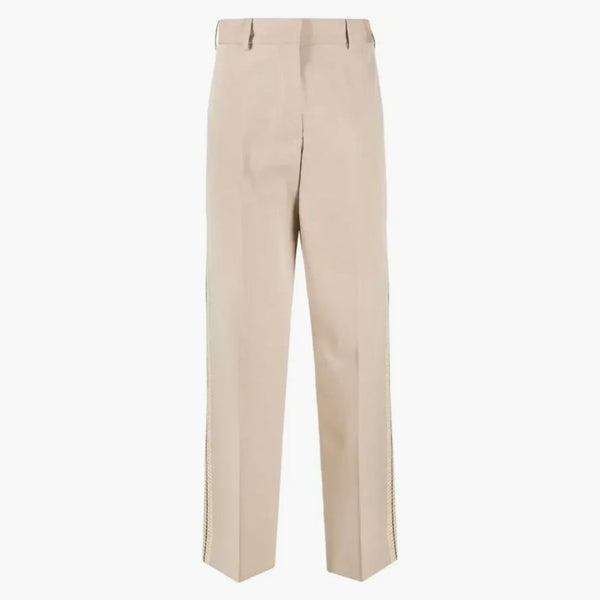 Palm Angels Tab Knit Suit Pants Beige