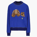 Palm Angels Teddy Bear Embroidered Wool Knit Sweater Blue/Multi