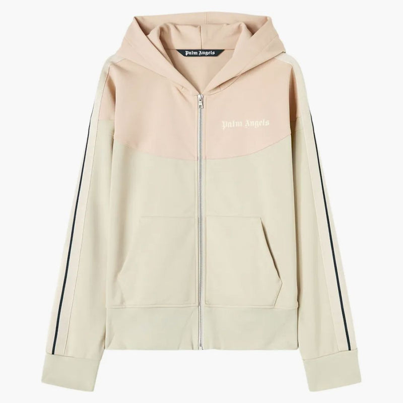 Palm Angels Two Tone Hooded Track Jacket Beige/Rose prach