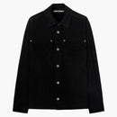 Palm Angels Velvet Back Logo Overhirt Black