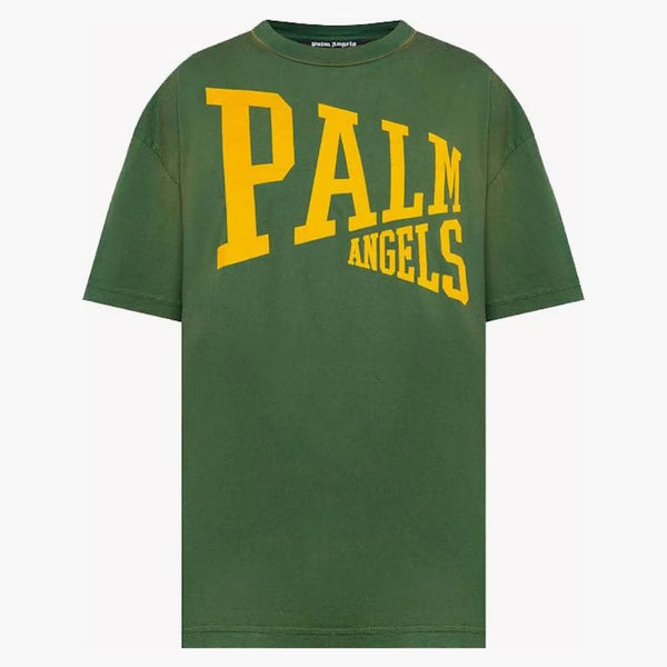 Palm Angels Vintage Logo Logo Tričko Green/Yellow