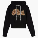 Palm Angels Womens Leopard Bear Hoodie Black/Brown
