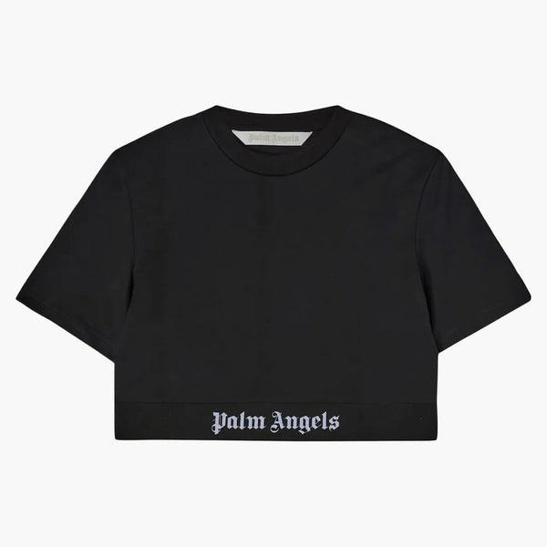 Palm Angels Women's Logo Tape Cropped T-shirt Black/white