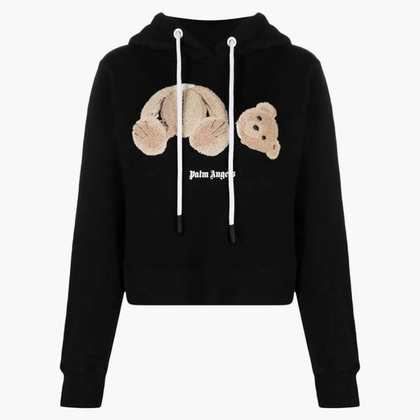 Palm Angels Dámské logo Teddy Bear Hoodie Black/Brown