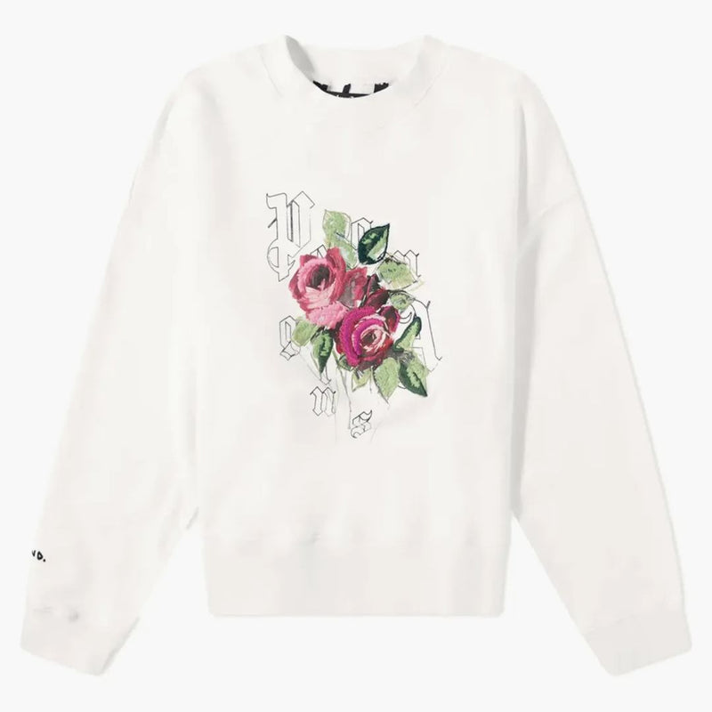 Palm Angels x End Big Rose Crewneck mikina bílá