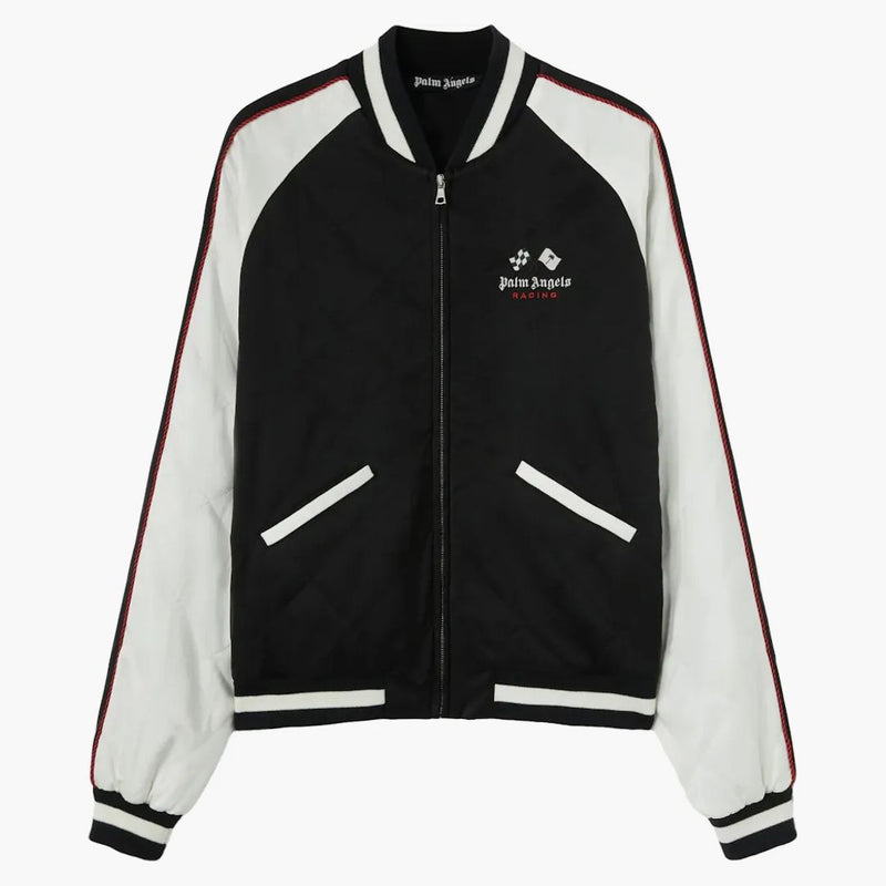 Palm Angels X Moneygram Haas F1 Team Racing Souvenir Jacket Black White Red