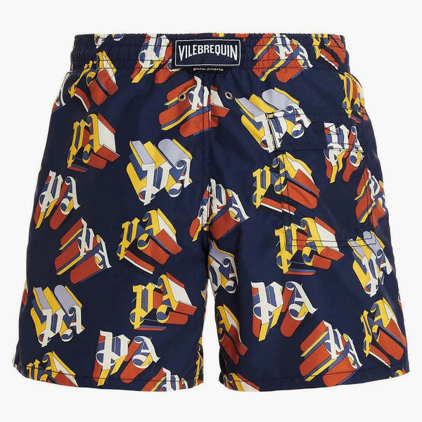 Palm Angels X Vilebrequin Monogram Swim Shorts Blue/Brown