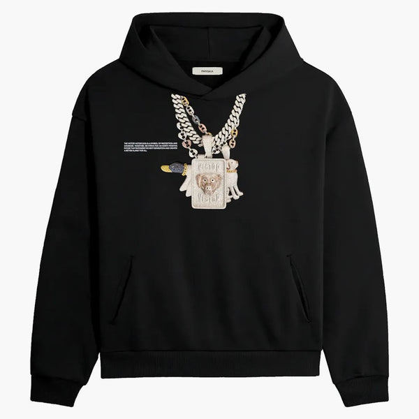 Pangaia X Victor Victor Chain Hoodie Black