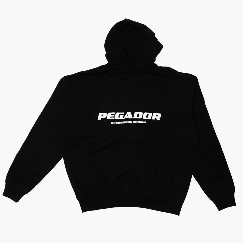 Pegador Colne Logo Oversized Zip Up Hoodie Black Rückseite