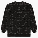 Pleasures Pieces Reflective Crewneck Sweater Black