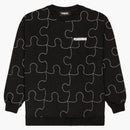 Pleasures Pieces Reflective Crewneck Sweater Black