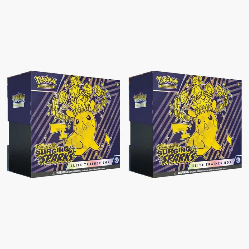 Pokémon Scarlet & Violet Surging Sparks Elite Trainer Box 2x Lot